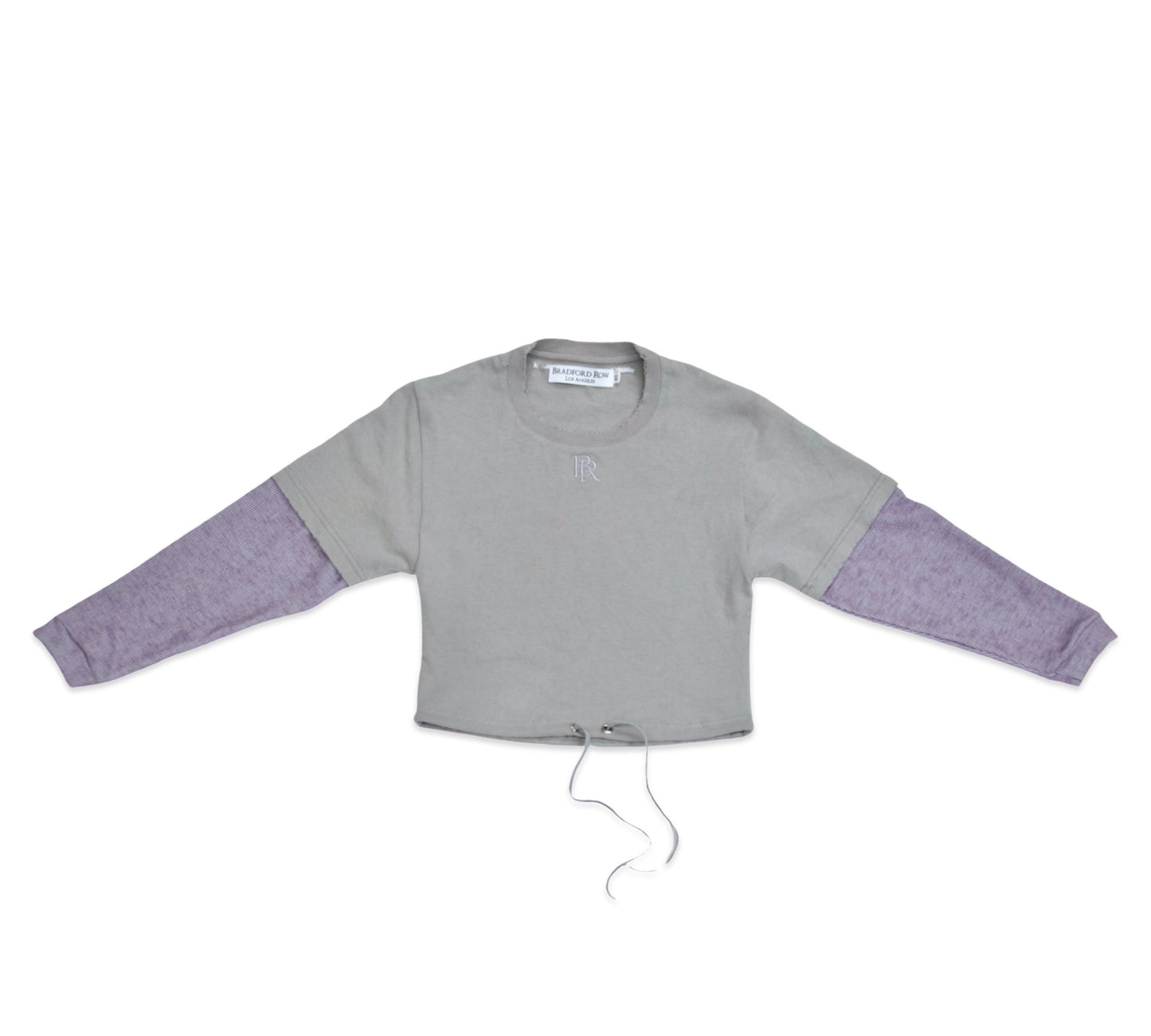 Bia Double Sleeve Cropped Top in Grey Lavender - Bradford RowShirts & Tops