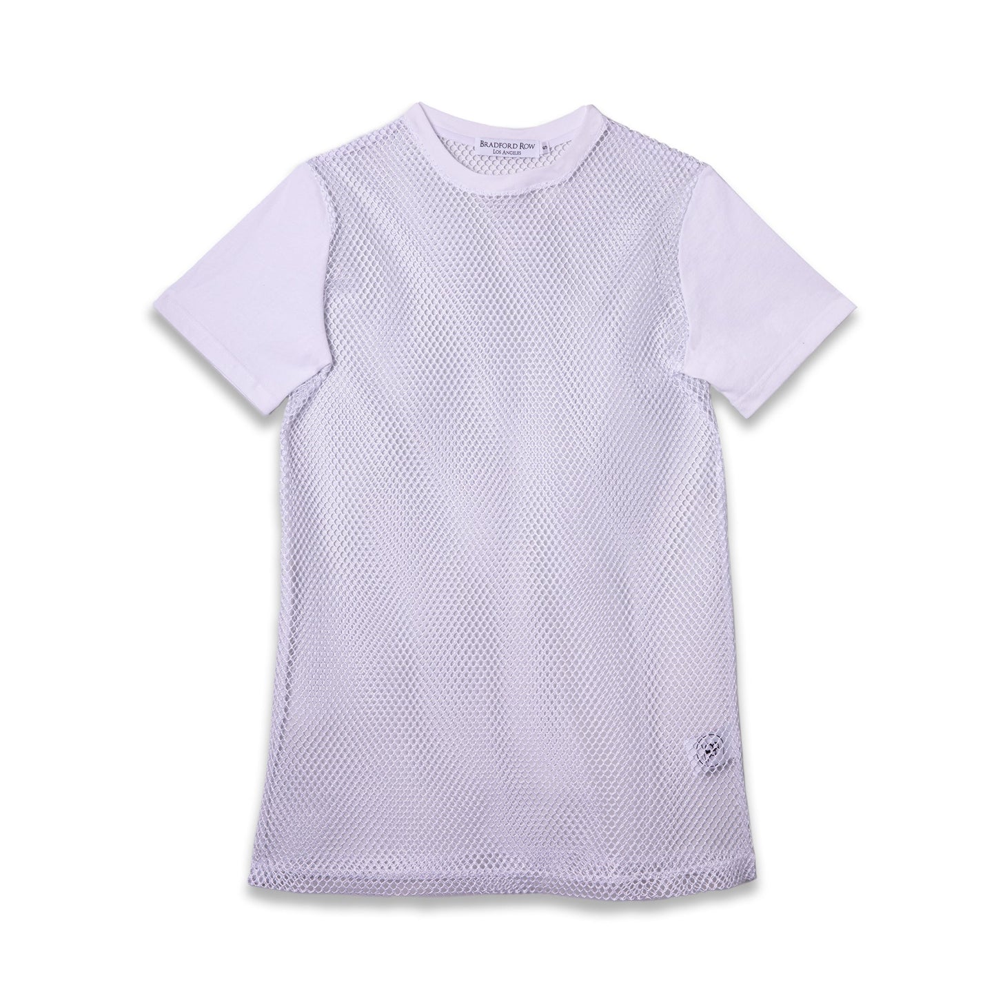 Ivy Mesh Tee Dress - White Pearl - Bradford Row