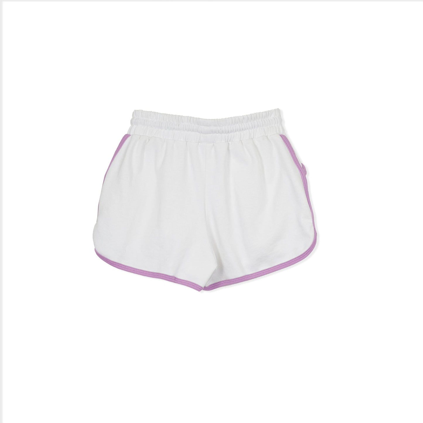 Mya Shorts - White Pearl with Purple Purpurite Trim - Bradford RowShorts