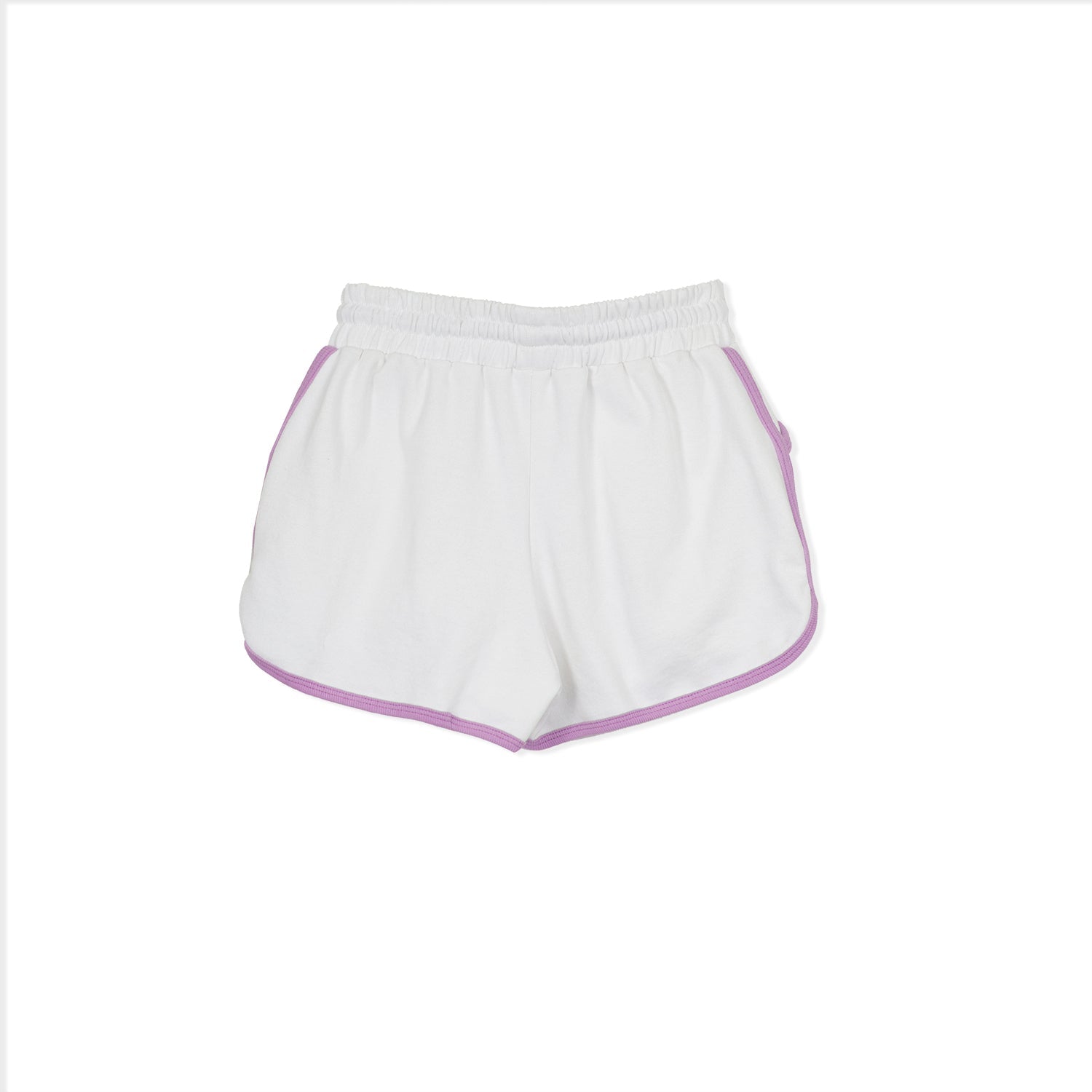 Mya Shorts - White Pearl with Purple Purpurite Trim - Bradford RowShorts