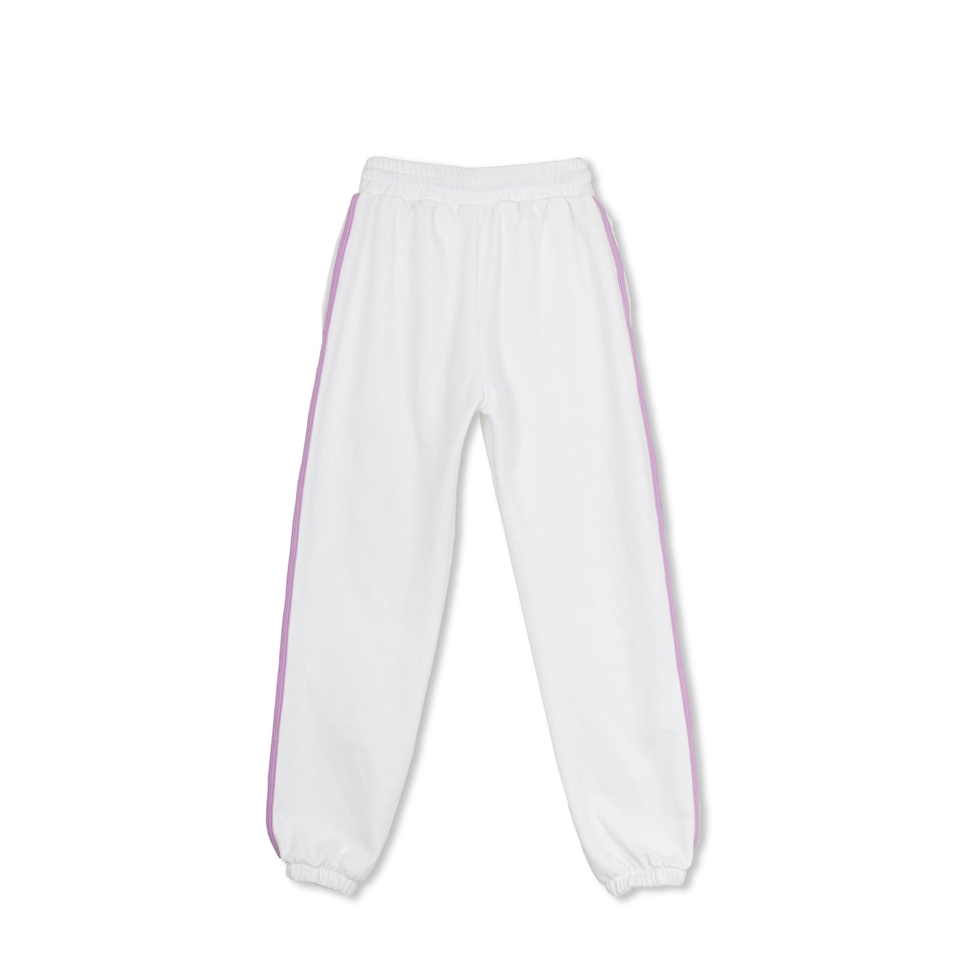 Sofia Baggy Sweatpants - White Pearl with Purple Purpurite - Bradford Row