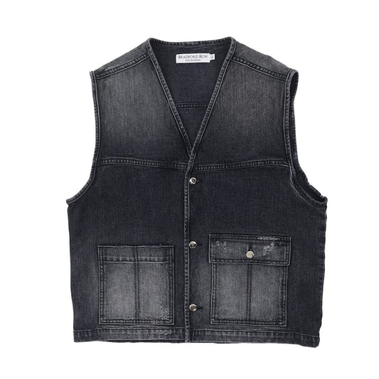 The Hunter 1 of 1 Black Denim Vest (Exclusive) - Bradford Row