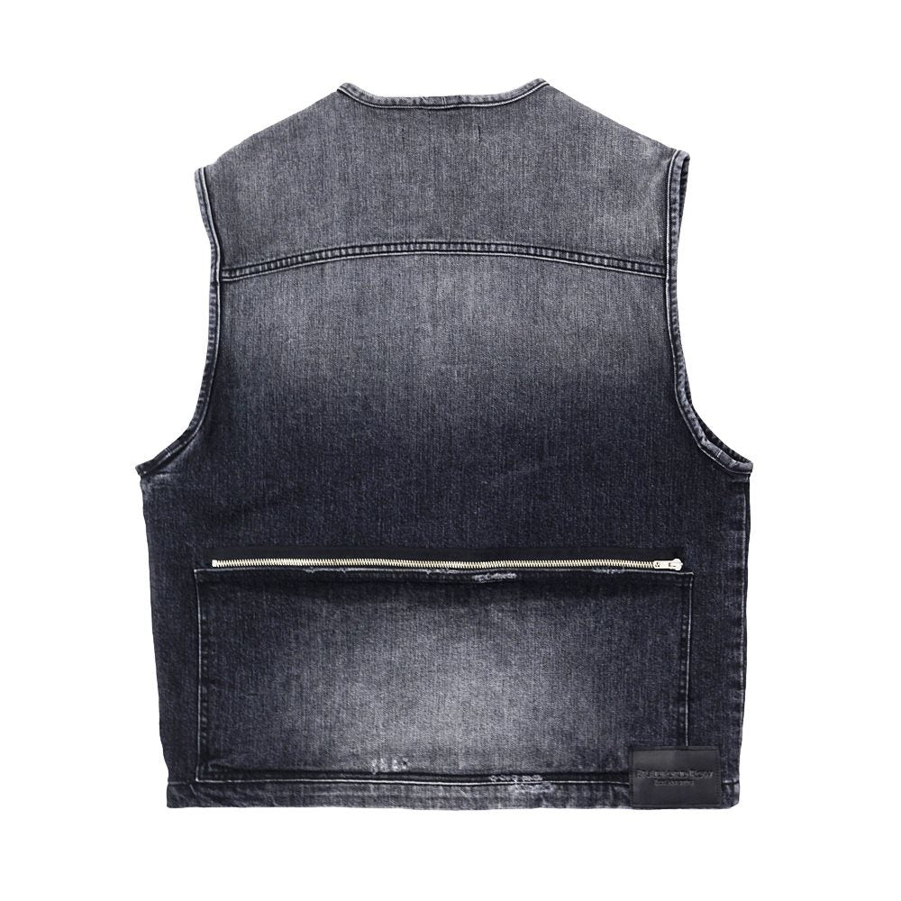 The Hunter 1 of 1 Black Denim Vest (Exclusive) - Bradford Row