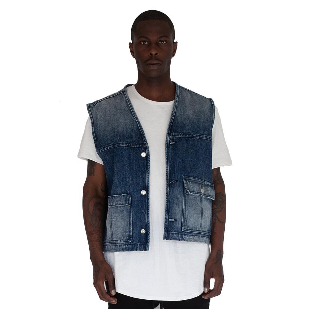 The Hunter 1 of 1 Indigo Denim Vest (Exclusive) - Bradford Row