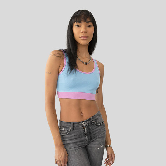 LOLA – CAMISETA DEPORTIVA AZUL Y MORADO