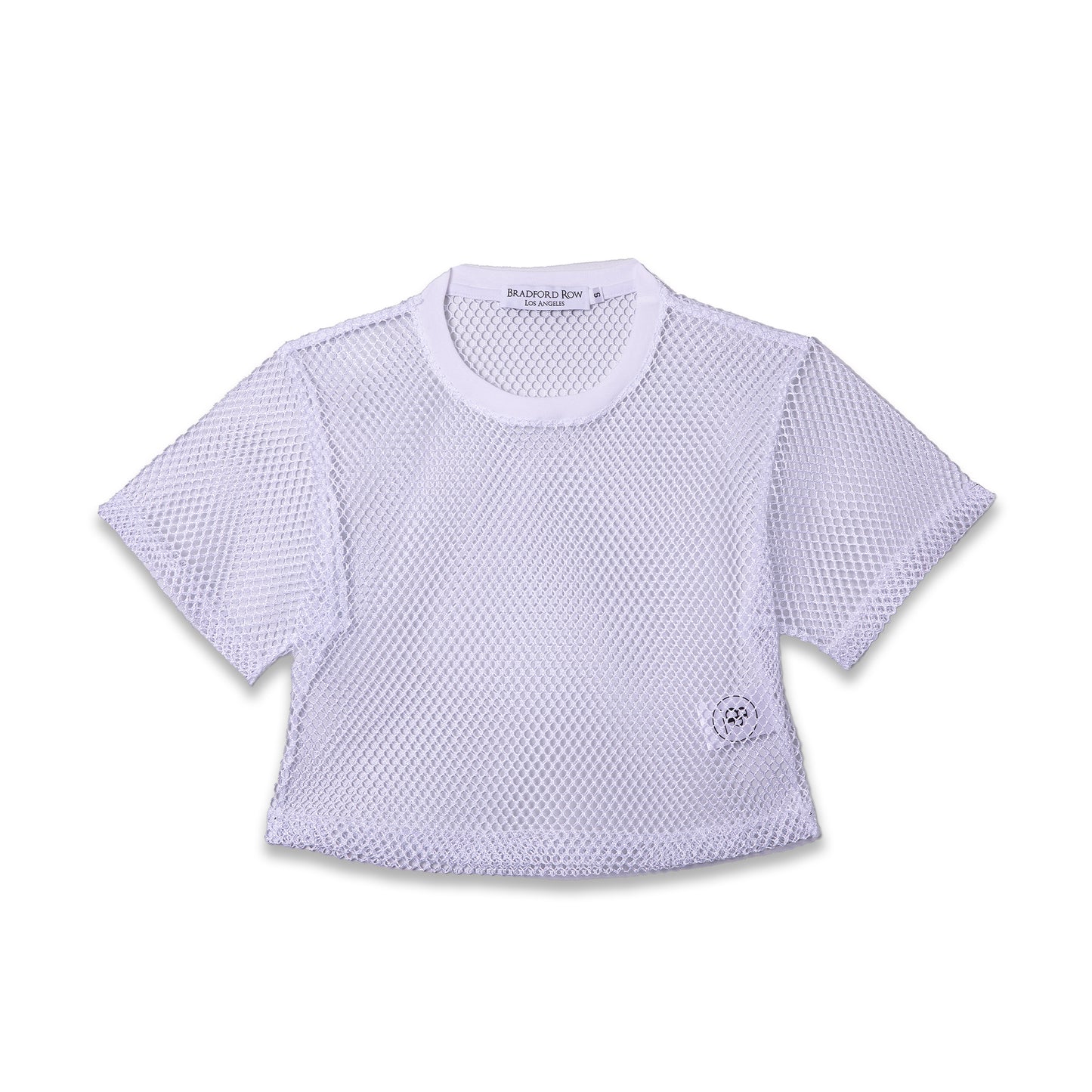 ALYAH MESH-CROP SS TEE –ホワイト